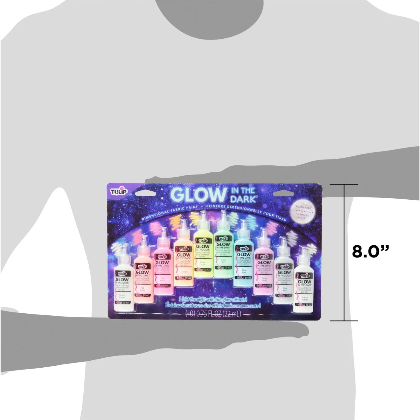 Tulip Puff Paint Glow, Multi-Surface Craft Paint, .75 fl. oz. 10 Pack