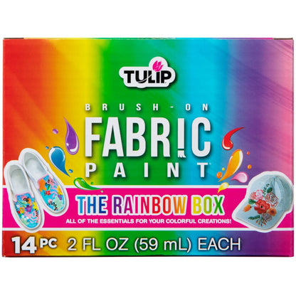Tulip Brush-On Fabric Paint Rainbow 14 Pack