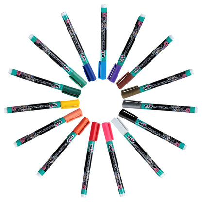 Tulip Bullet-Tip Fabric Paint Markers Rainbow 15 Pack