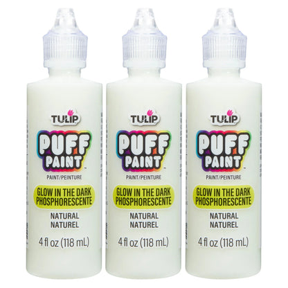 Tulip Puff Paint Glow Natural, Multi-Surface Craft Paint, 4 fl. oz. 3 Pack