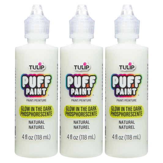 Tulip Puff Paint Glow Natural, Multi-Surface Craft Paint, 4 fl. oz. 3 Pack