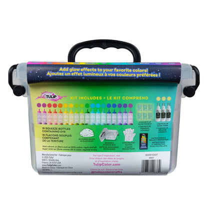 Tulip Glow Tie-Dye Party Kit, 18 Dye Bottles & Glow Mixer