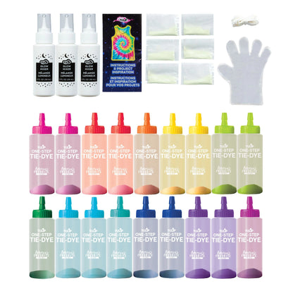 Tulip Glow Tie-Dye Party Kit, 18 Dye Bottles & Glow Mixer